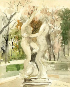 Untitled, (Statues in a Garden) by Randall Davey